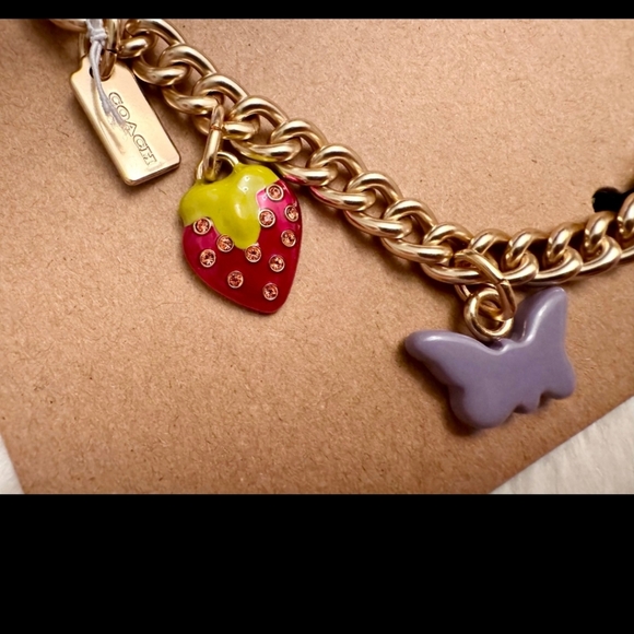 Coach Gold Motif Extension Swagger Chain With Charms - Picture 6 of 7